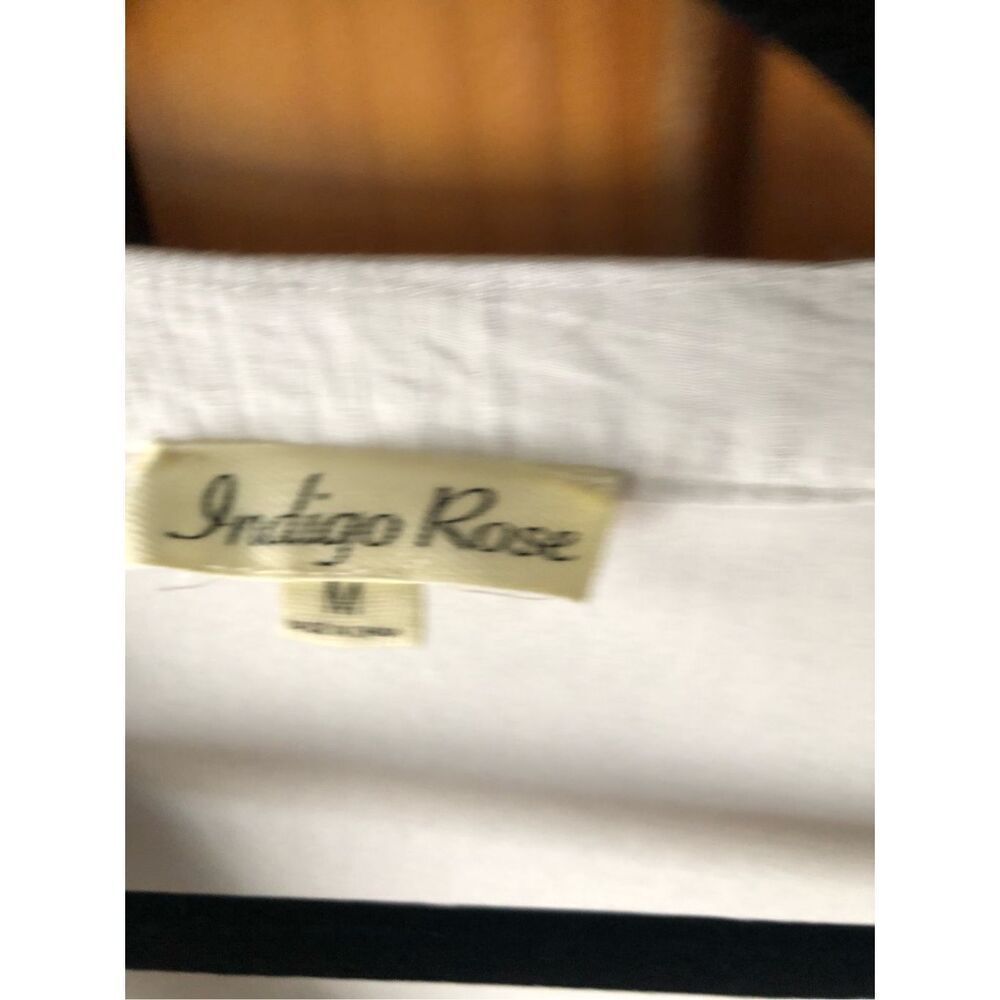 indigo Rose White Boho Tiered Dress Lace Button Front Size M - Picture 8 of 13
